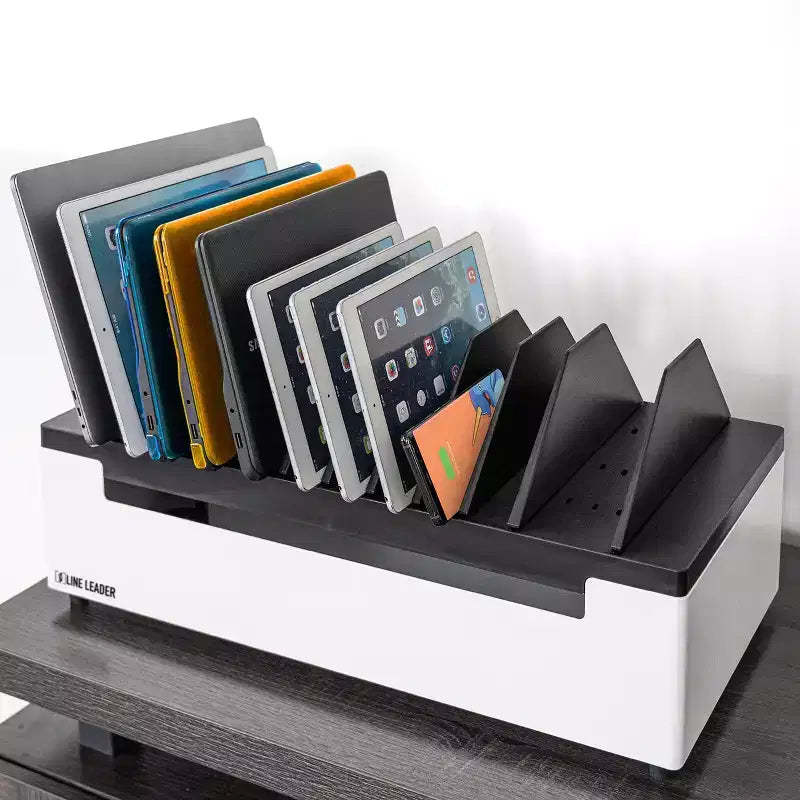 Stand Steady Line Leader Desktop Open Charging Station Holds Up to 12 Devices - White