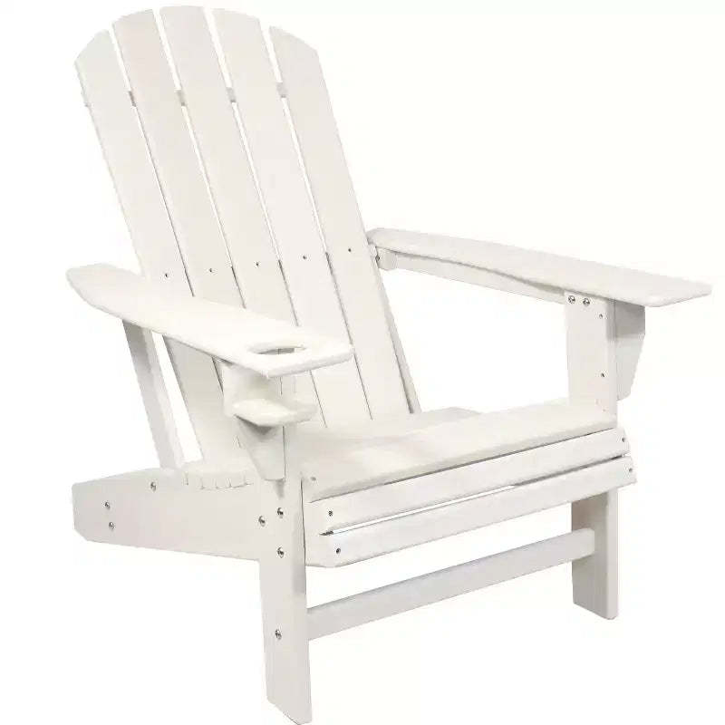 Sunnydaze Outdoor Lake Style Adirondack Chair with Cup Holder