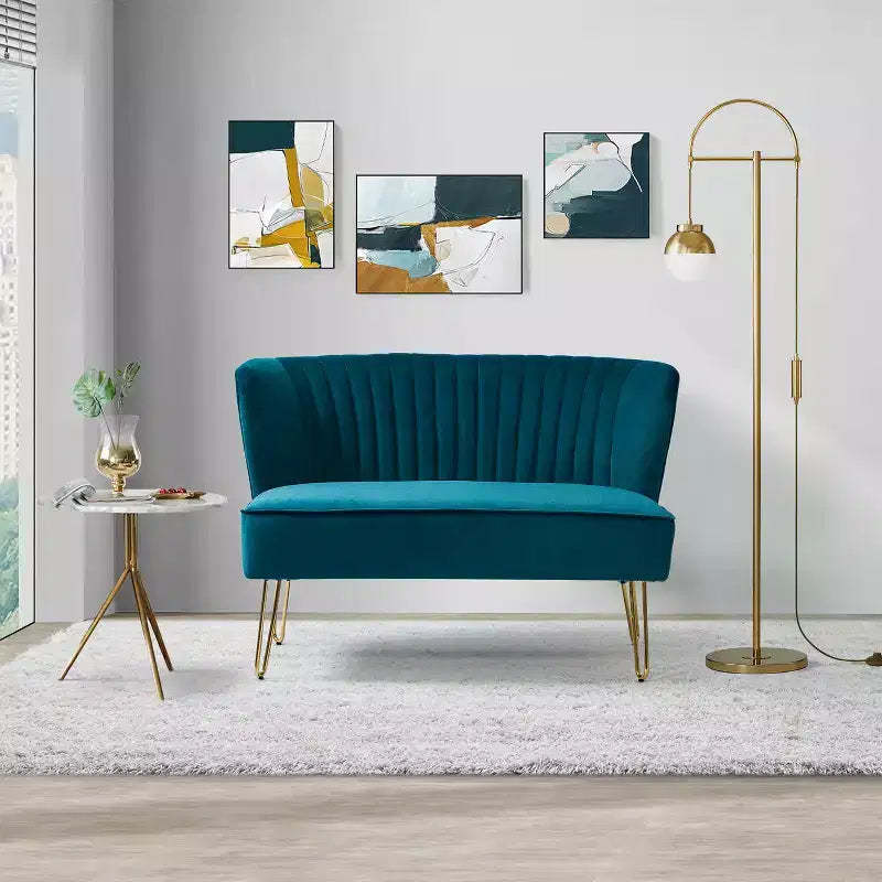 Ainhoa 45 Contemporary Solid and Manufactured Wooden Frame Loveseat | ARTFUL LIVING DESIGN