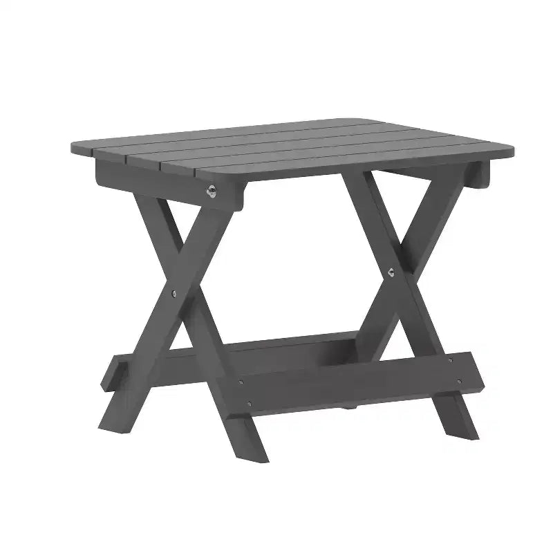 Merrick Lane Outdoor Folding Side Table, Portable All-Weather HDPE Adirondack Side Table
