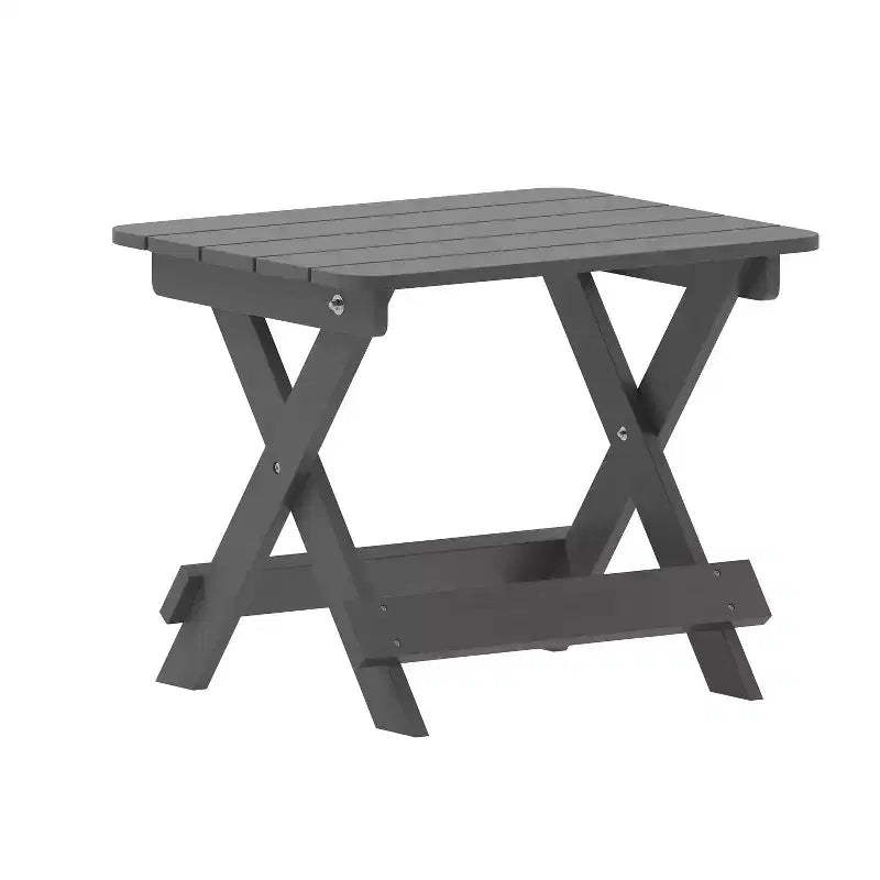 Merrick Lane Outdoor Folding Side Table, Portable All-Weather HDPE Adirondack Side Table