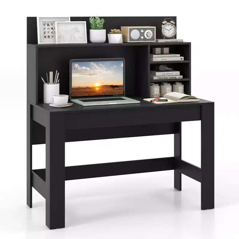 Costway Computer Desk Wooden Writing Desk Modern Home Office Workstation PC Laptop Table for Small Space