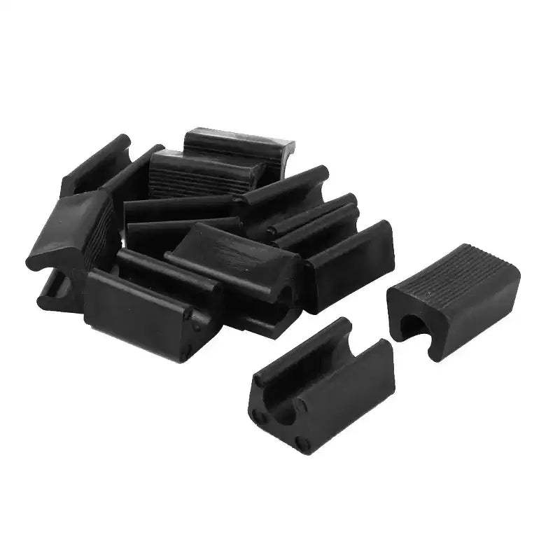 Unique Bargains Plastic Rectangle Non-Slip Chair Leg Tips Black 1.1 x 0.8 x 0.6 12 Pcs
