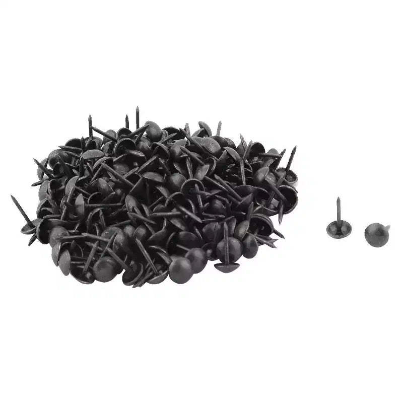 Unique Bargains Table Sofa Metal Round Head Thumb Tack Nails 0.28 x 0.5 Black 200 Pcs