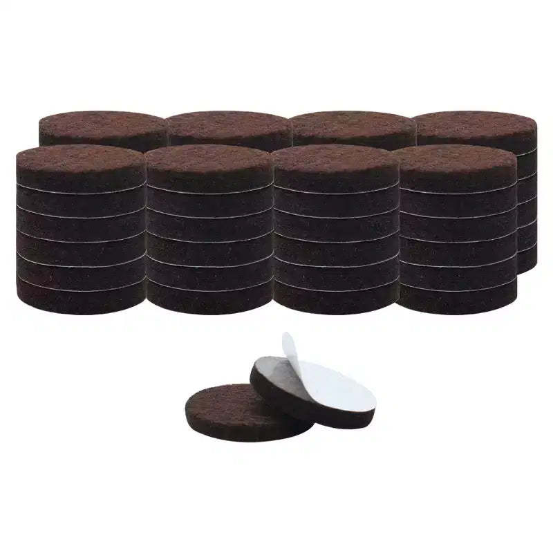 Unique Bargains Round Self-Stick Non-Slip Anti-Scratch Floor Protector Furniture Felt Pads Dark Brown 50 Pcs