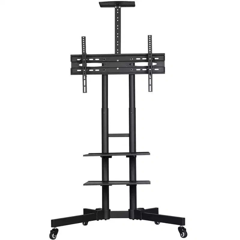 Yaheetech Adjustable Mobile TV Stand Metal TV Cart Black