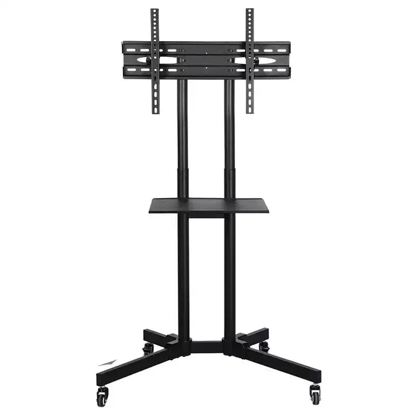Yaheetech Adjustable Modern Mobile TV Stand TV Cart Black