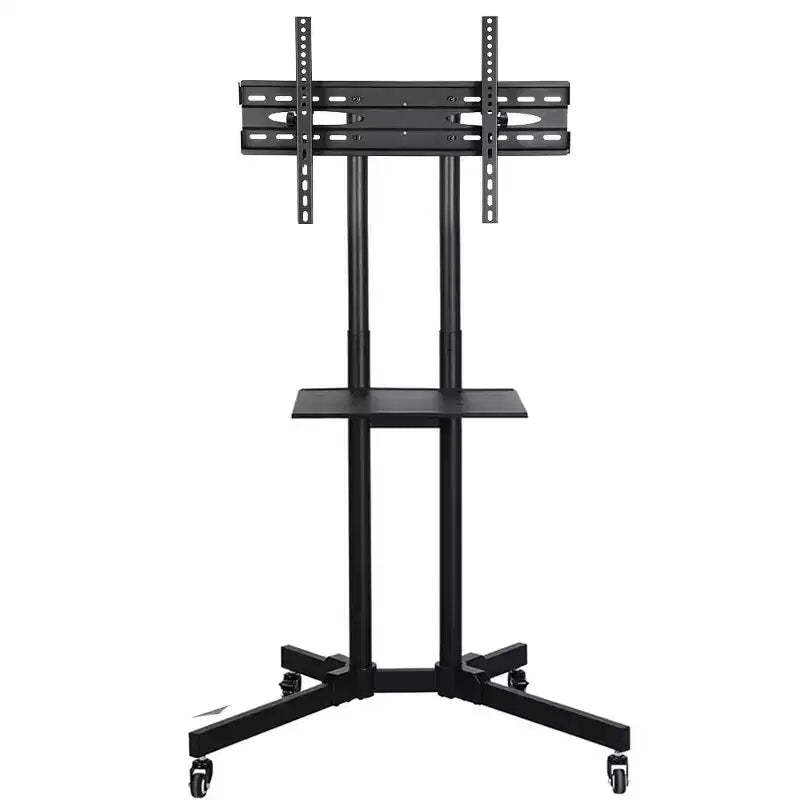 Yaheetech Adjustable Modern Mobile TV Stand TV Cart Black