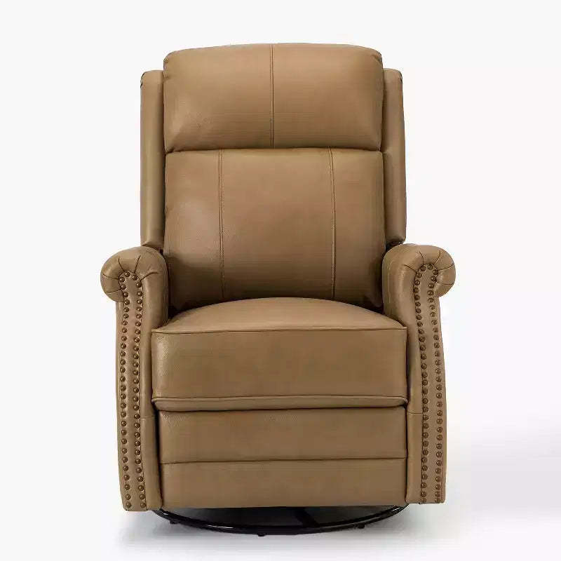 Irene 30.5 Wide Genuine Leather Manual Recliner with Rolled Arms| ART OF LIVING DESIGNS