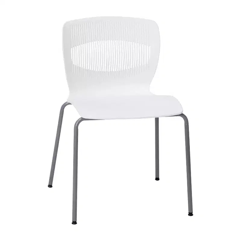 Emma and Oliver Heavy Duty 770 lb. Capacity Ergonomic Polypropylene Stack Chair with Lumbar Support and Steel Frame