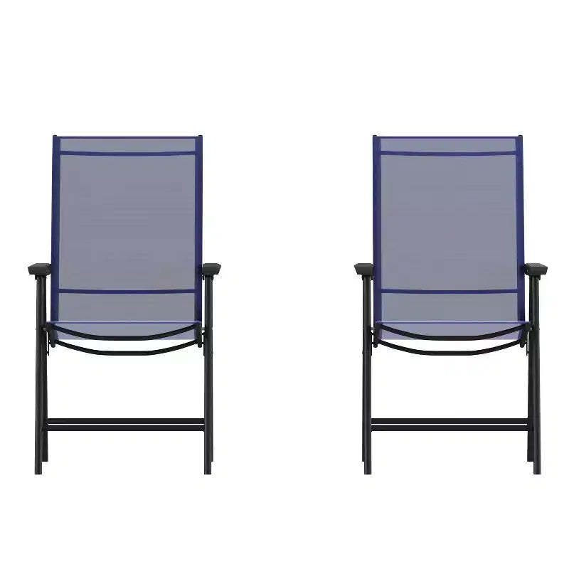 Emma and Oliver Outdoor Folding Patio Sling Chair / Portable Chair (2 Pack)
