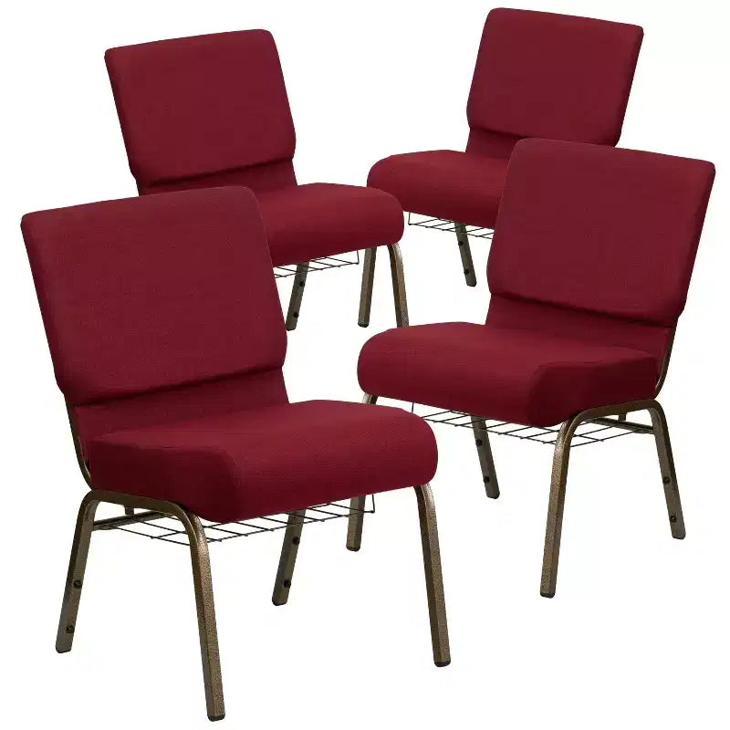 Emma and Oliver 4 Pack 21''W Church Chair with Book Rack