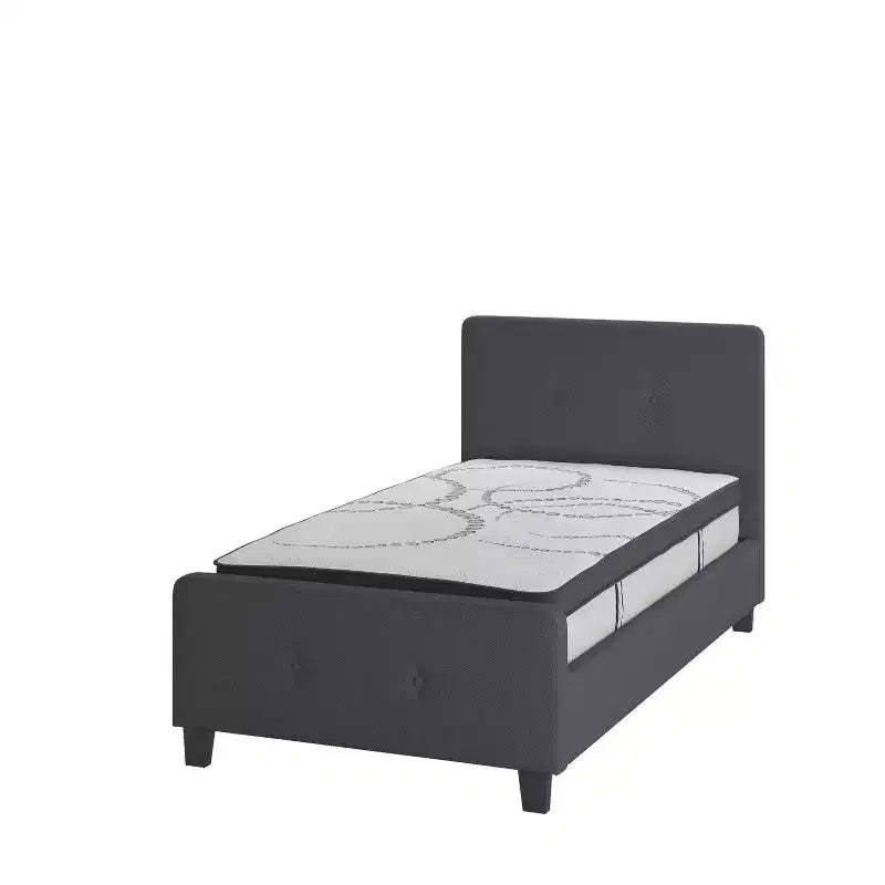Emma and Oliver Tufted Platform Bed with 10 Inch Pocket Spring Mattress