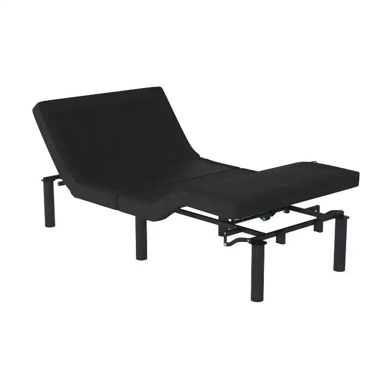 Emma and Oliver Custom Adjustable Bed Base with Motorized Dual Head and Foot Incline and Quick and Easy Assembly