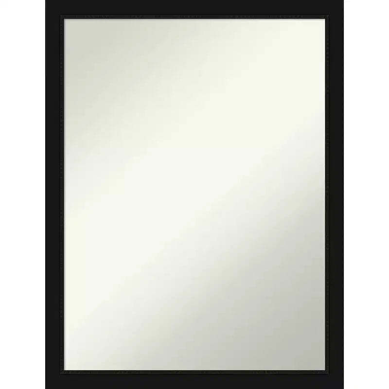 Amanti Art Avon Black Narrow Non-Beveled Bathroom Wall Mirror