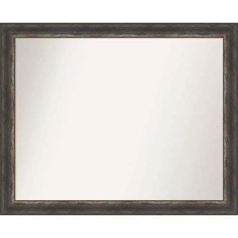 Amanti Art Bark Rustic Char Narrow Non-Beveled Bathroom Wall Mirror