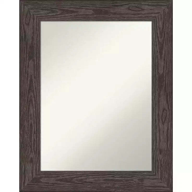 Amanti Art Bridge Black Non-Beveled Wood Bathroom Wall Mirror 30 x 24 in.