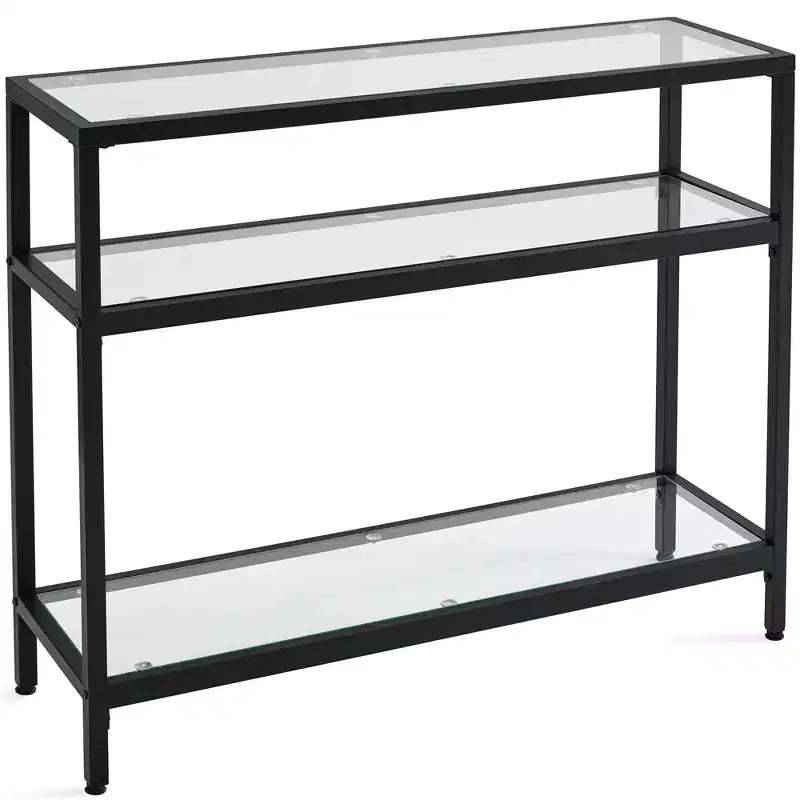Yaheetech 3-layer Console Table Tempered Glass Porch Table