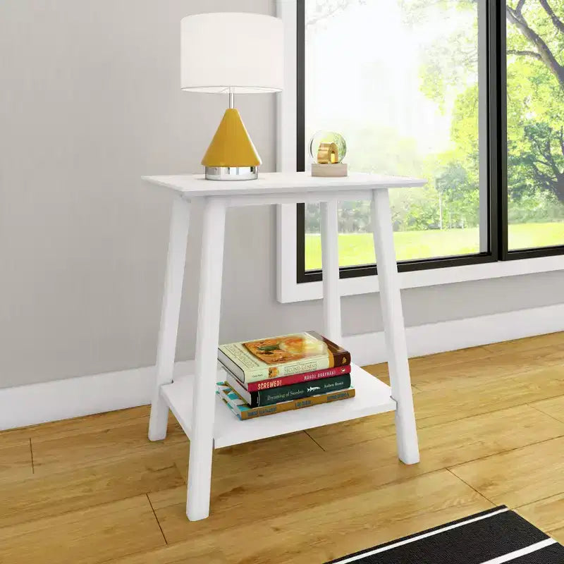 Max & Lily Solid Wood Nightstand, Mid-Century Modern Bedside Table, Side Table for Bedroom