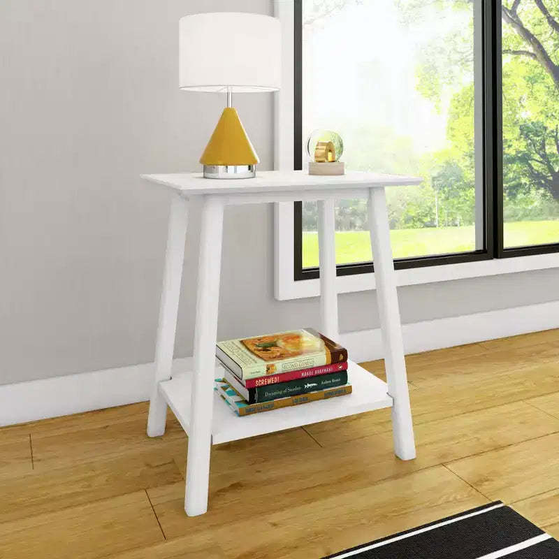 Max & Lily Solid Wood Nightstand, Mid-Century Modern Bedside Table, Side Table for Bedroom