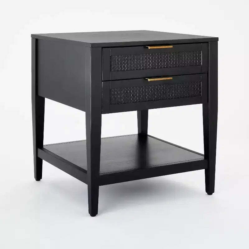 East Bluff 2 drawers Woven Accent Table Black - Threshold designed with Studio McGee