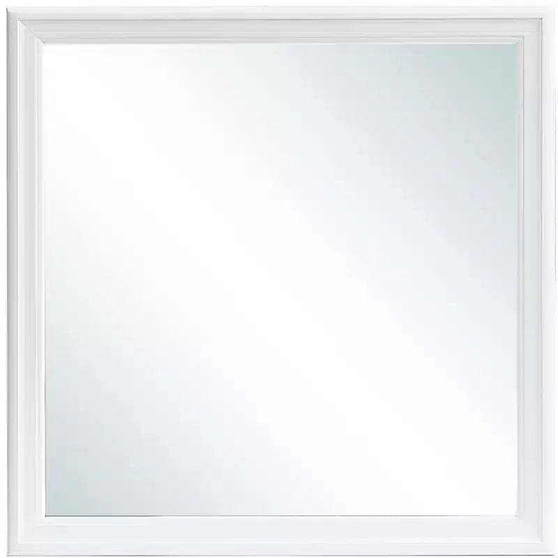 Passion Furniture Lorana 38 in. x 38 in. Modern Square Framed Silver Champagne Dresser Mirror