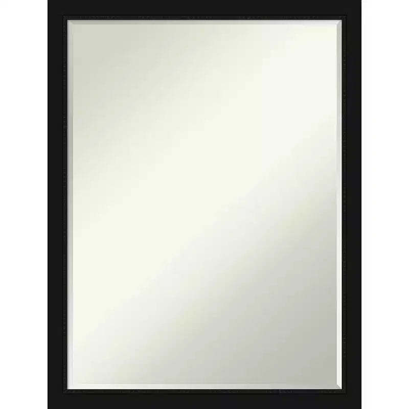 Amanti Art Avon Black Narrow Petite Bevel Bathroom Wall Mirror