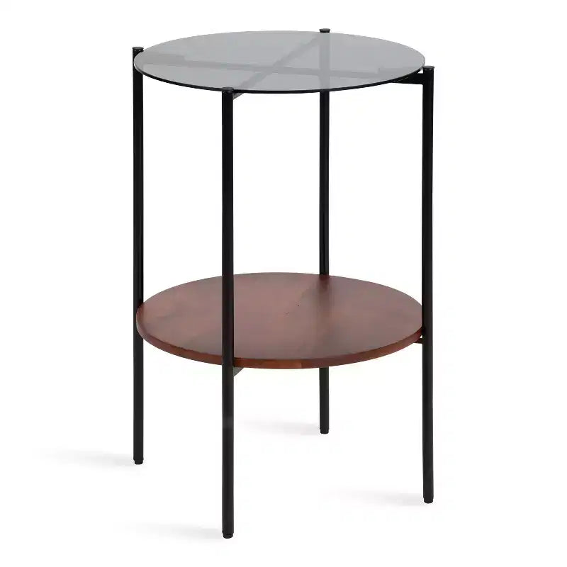 Kate and Laurel Ottelo Round Wood Side Table, 18x18x27, Brown