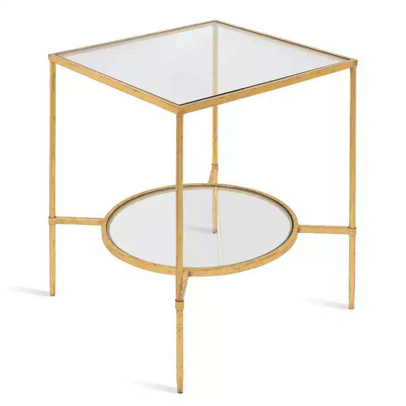 Kate and Laurel Tulare Square Metal Side Table, 18.25x18.25x23.25, Gold
