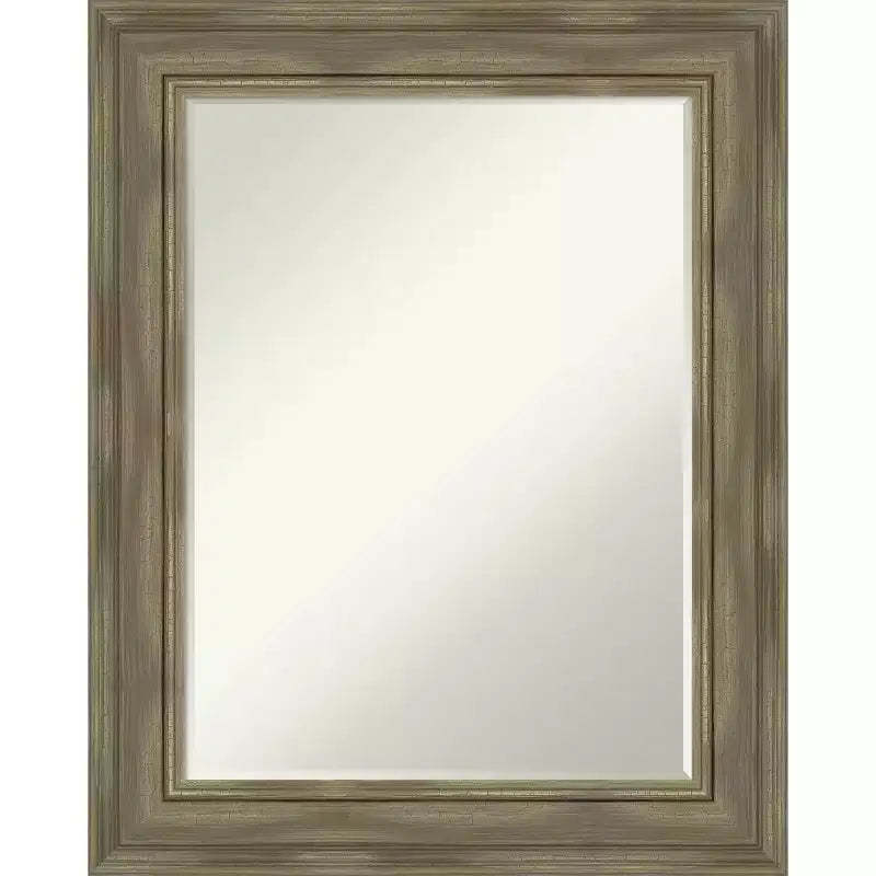 Amanti Art Alexandria Petite Bevel Wood Bathroom Wall Mirror