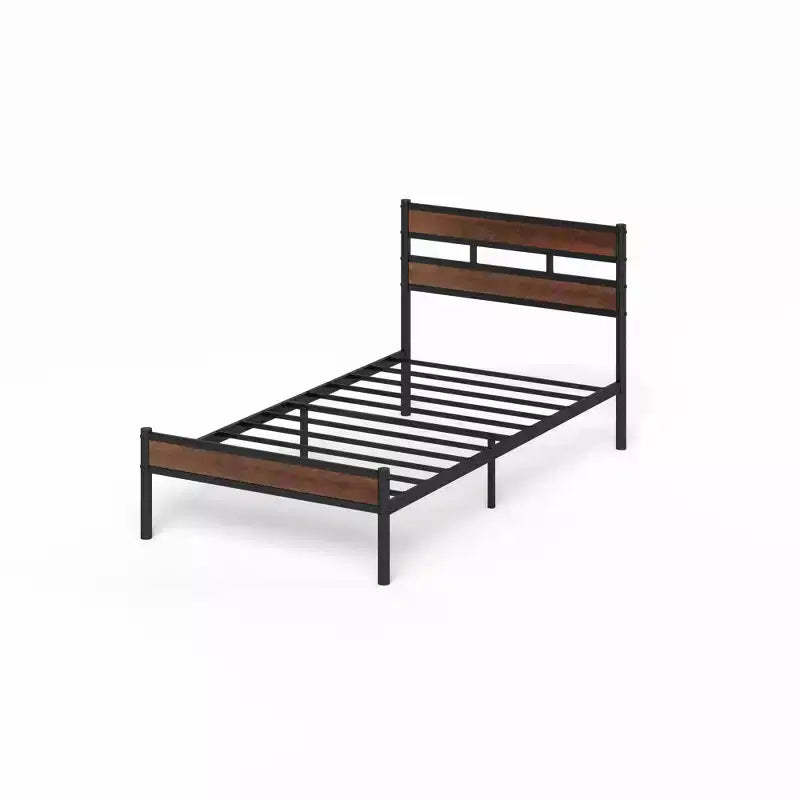 Roman Bamboo and Metal Platform Bed Frame Brown - Zinus