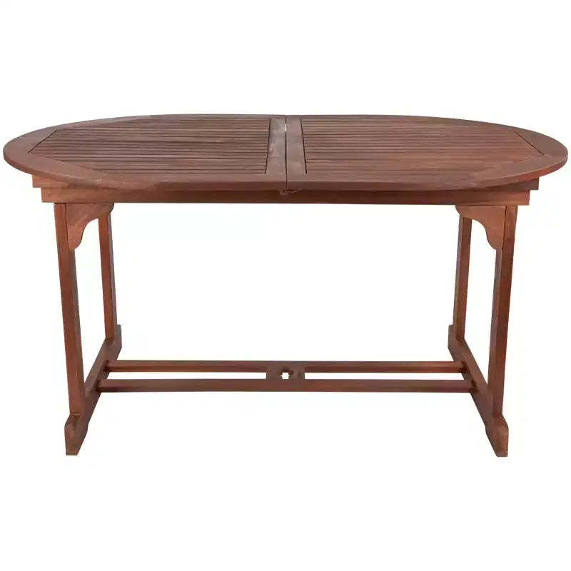 Northlight Oval Outdoor Expanding Acacia Wood Patio Dining Table