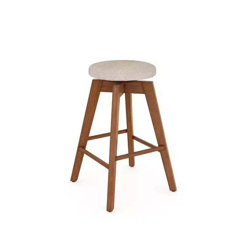 Amalia Wood Swivel Cushion Counter Height Barstool - Nathan James