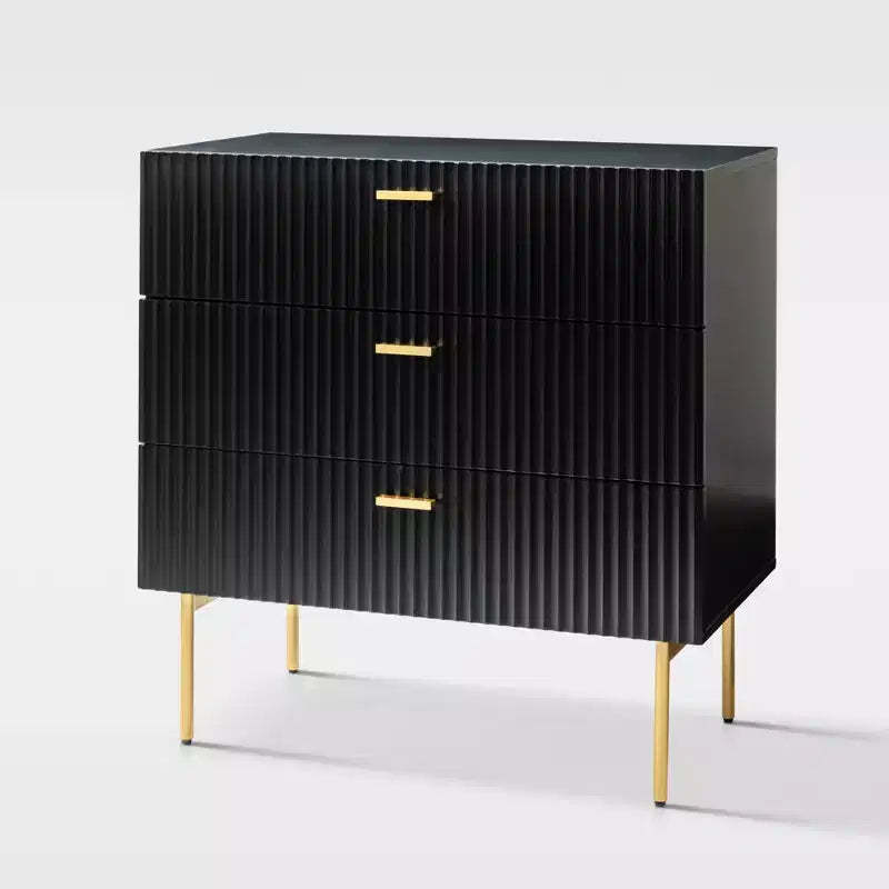 Brian 32 Tall 3 Drawer Bachelors Chest with storage for bedroom| ART OF LIVING DESIGNS-BLACK