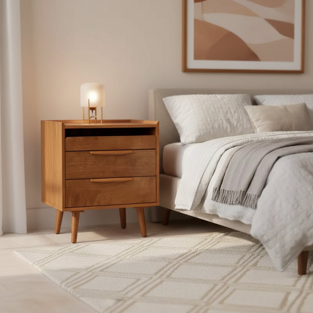 Janet 3 - Drawer end table with a Charging Station | KARAT HOME