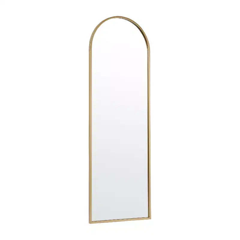Flash Furniture Mila Arched Metal Framed Wall Mirror for Hallways, Entryways, Dining and Living Rooms