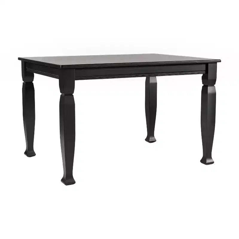 Flash Furniture Grace Solid Wood Dining Table with Turned Wooden Legs, Commercial Grade Heavy Duty Rectangle Wood Table for 4