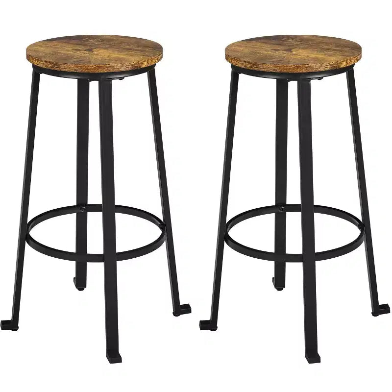 Yaheetech Barstools Set of 2 29.5H Pub Height with Metal Frame Backless