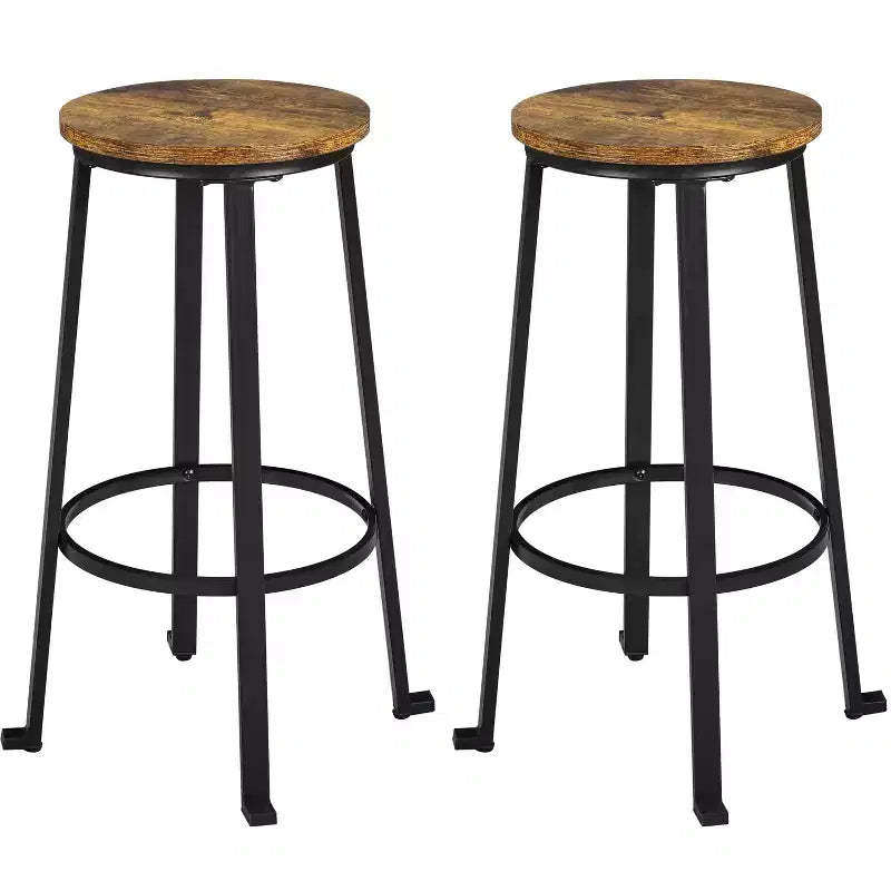 Yaheetech Barstools Set of 2 29.5H Pub Height with Metal Frame Backless