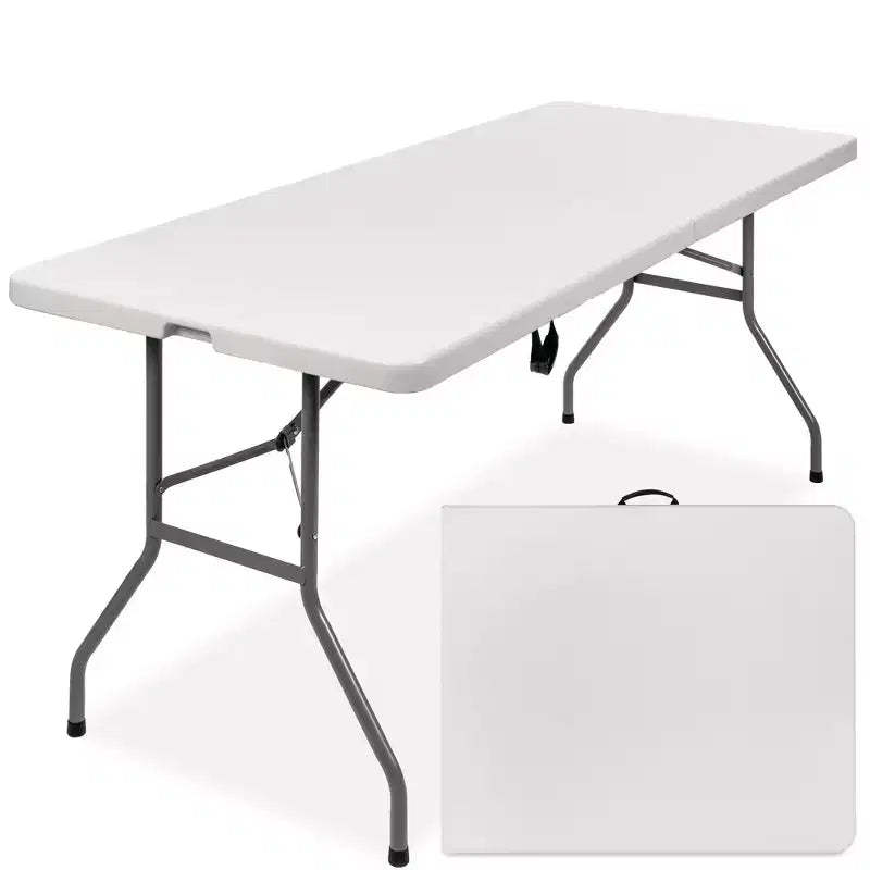 Best Choice Products 6ft Plastic Folding Table, Indoor Outdoor Heavy Duty Portable w/ Handle, Lock