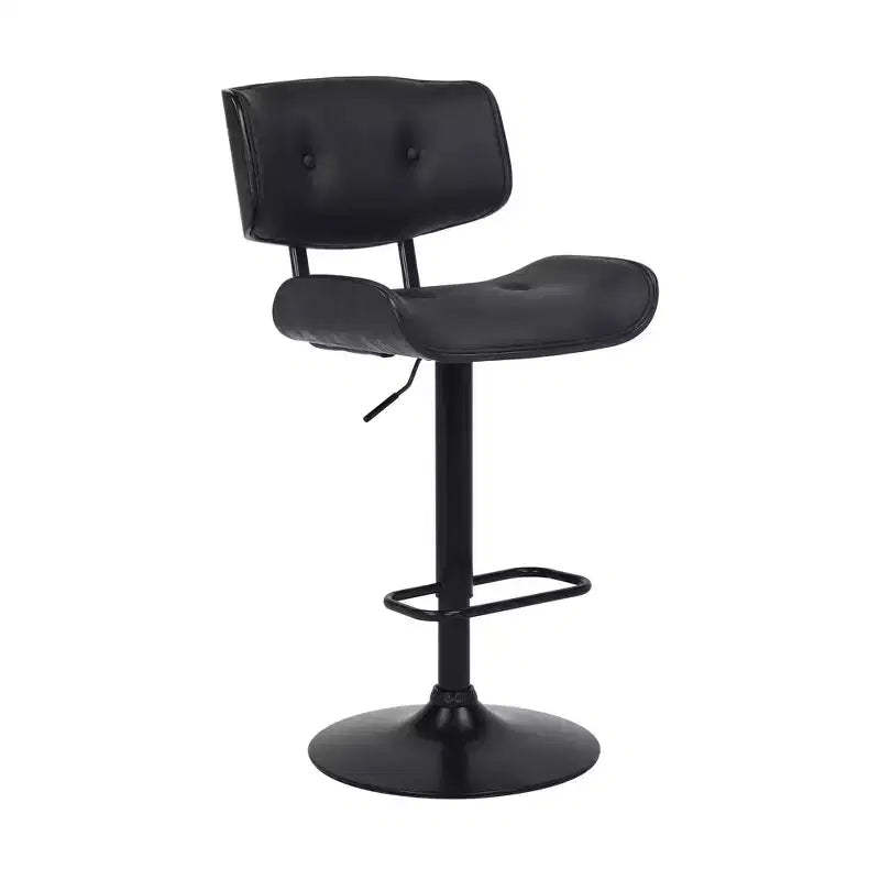 Brooklyn Adjustable Faux Leather Metal Barstool - Armen Living