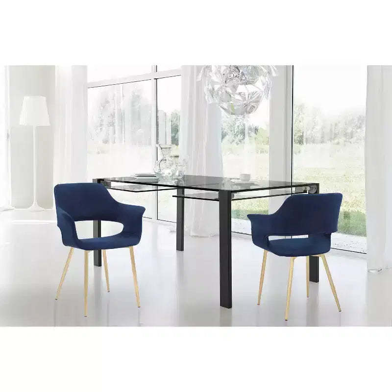 Gigi Velvet Metal Dining Room Chair - Armen Living
