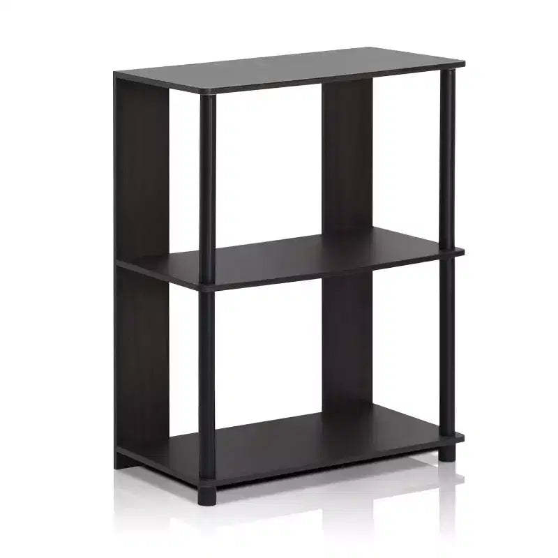 Furinno 3-Shlef Open Bookshelf Corner Display Rack Living Room Home Office,Walnut
