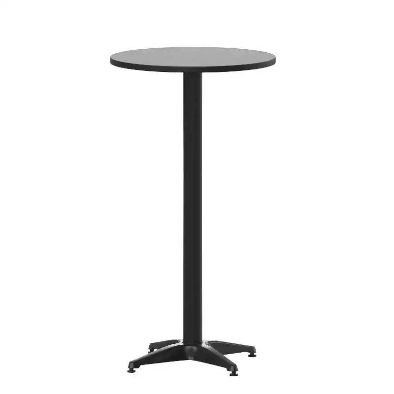 Emma and Oliver 23.25 Round Aluminum Indoor-Outdoor Bar Height Table with Flip-Up Table