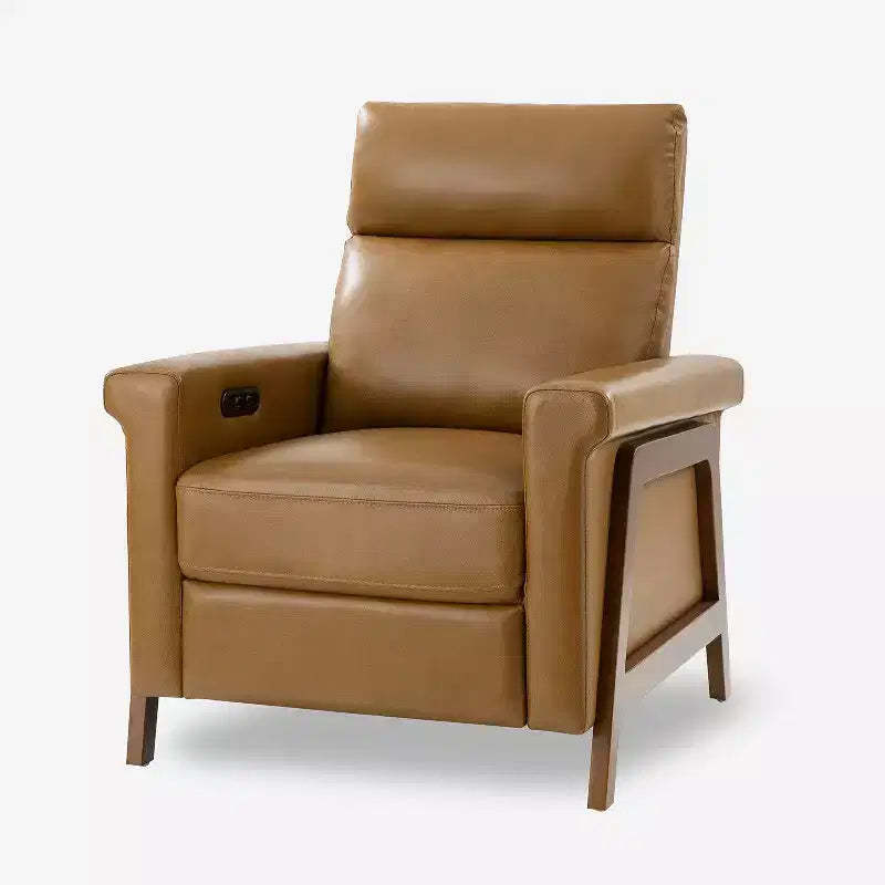Camilo 32.75 Wide Genuine Leather Power Recliner| ART OF LIVING DESIGNS-CAMEL