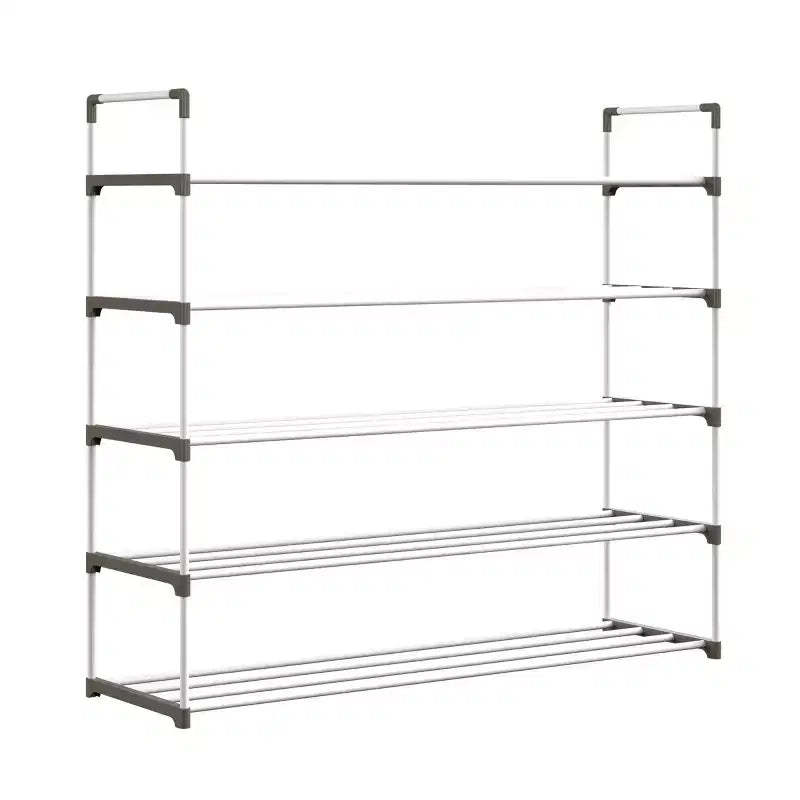 Home-Complete 5-Tier Shoe Rack for 25 Pairs, White