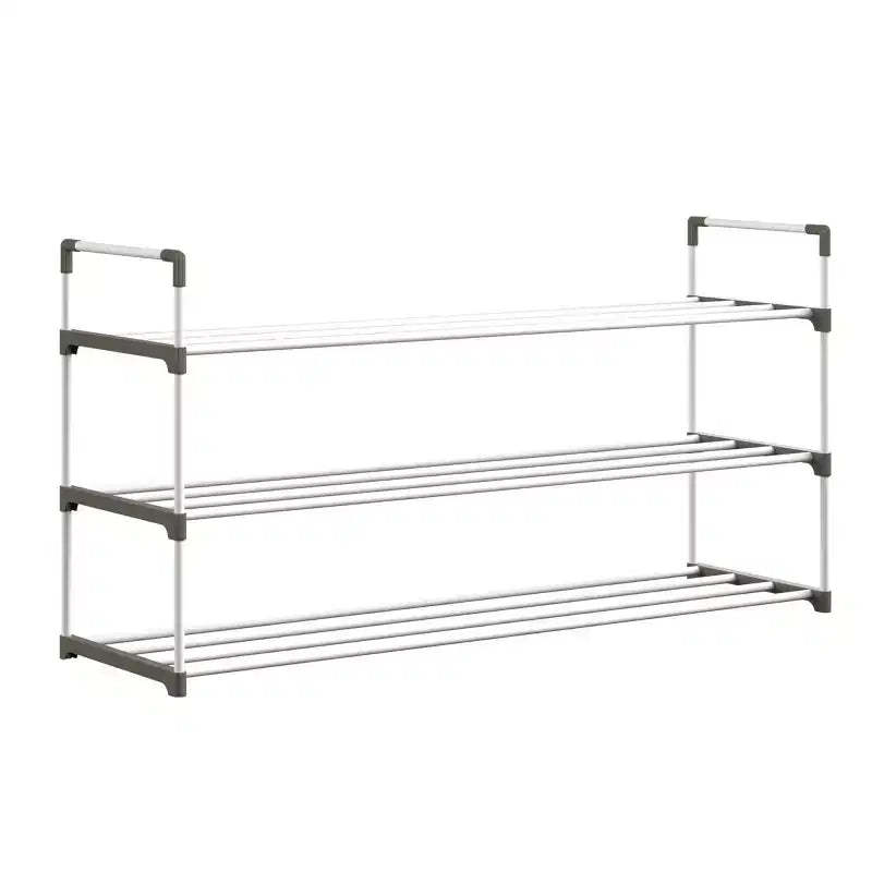 Home-Complete 3-Tier Shoe Rack for 15 Pairs, White