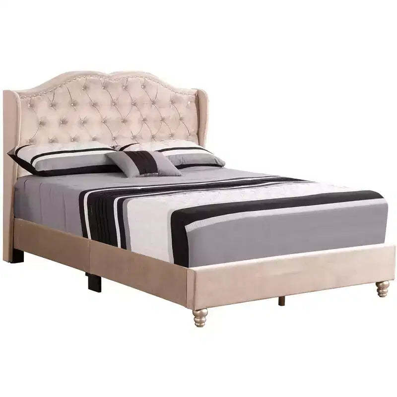 Passion Furniture Joy Jewel Tufted Full Panel Bed