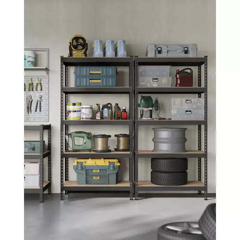 5-Tier Storage Shelves, Set of 2 Garage Storage, Adjustable Shelving Units, 17.7 x 35.4 x 70.9 Inches, Load 1929 lb Each, Shed Warehouse Basement