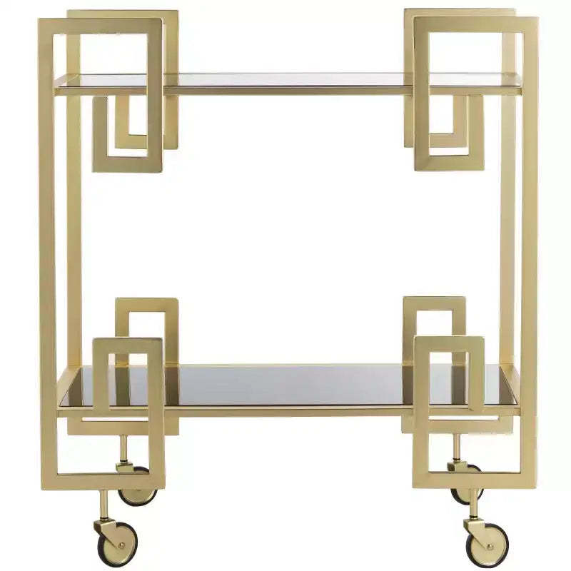 Eliza 2 Tier Bar Cart - BCT8005A - Brass/Glass - Safavieh